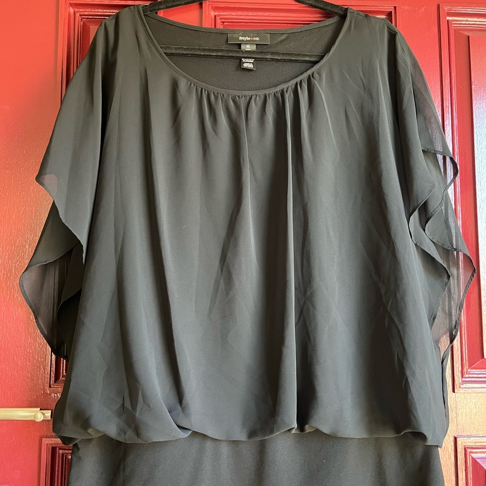 Style & Co. Elegant Black Chiffon Blouse